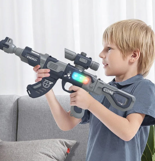 DIY Magnetic Toy Gun for Boys: Safe Assembly, Magnetic Suction, Electric Lights, and Sound Effects