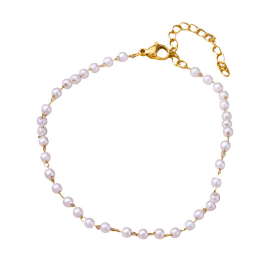 Stainless Steel Imitation Pearl Anklets: Summer Beach Accessories in Gold, Leg Bracelets, Ideal Gifts