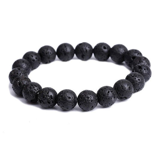 Men's Volcanic Stone Lava Bracelet – Healing Balance Chakra Charm with Aromatherapy Essential Oil Diffuser