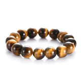 Men's Minimalist Yellow Tiger Eye Bracelet – Elastic Natural Stone Beads in 4/6/8/10/12mm | Casual Men Jewelry